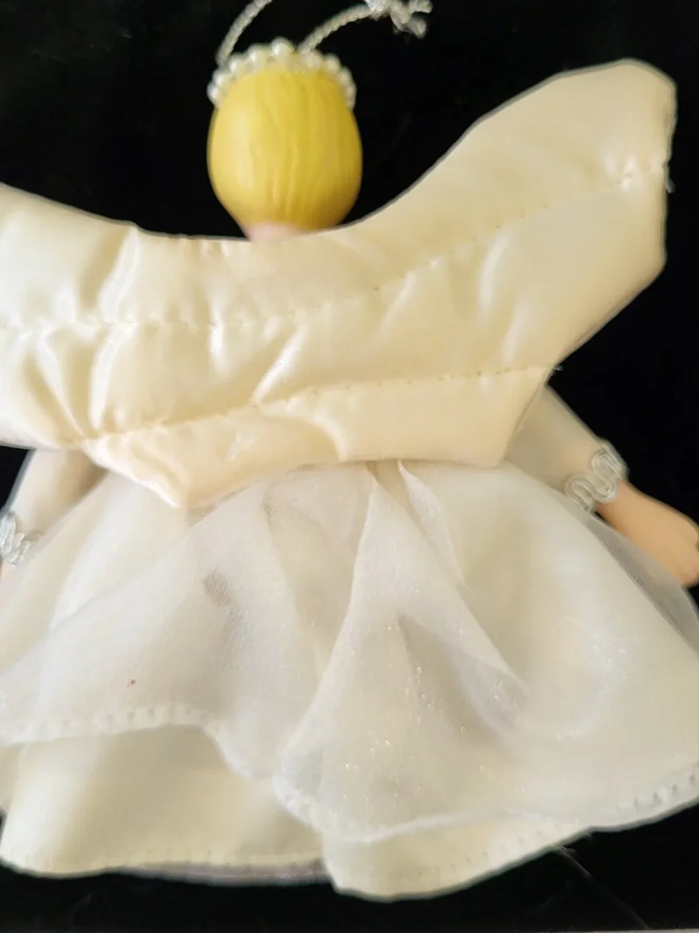 Vintage Porcelain Angel Christmas Ornaments Lot of 4 White Gold Silver Ivory